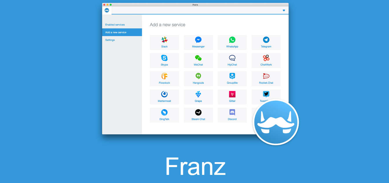 FacebookやGmailなど複数のメッセンジャーを一括管理できるアプリ「FRANZ」